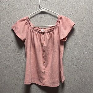 POPSUGAR Blush Button-Front Blouse